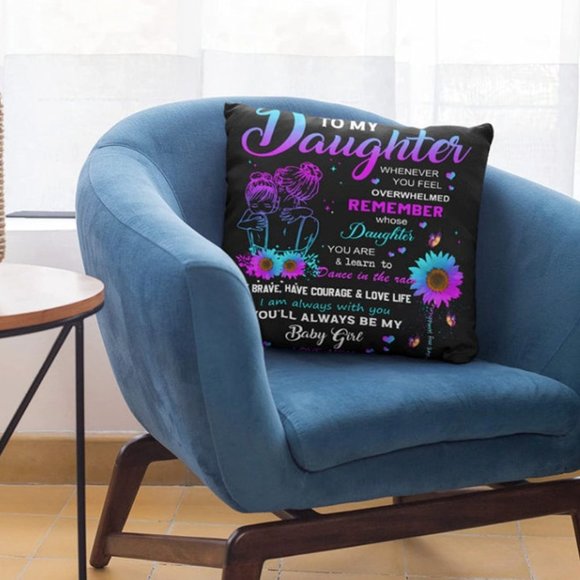 (Only Case) To My Daughter Pillowcase Cover for Daughters Gift 18x18 inches - Picture 5 of 7